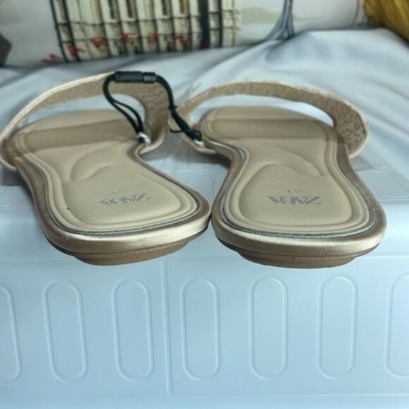 (S1) Zara Rhinestone Flat Sandals Size 10 - Picture 2 of 11